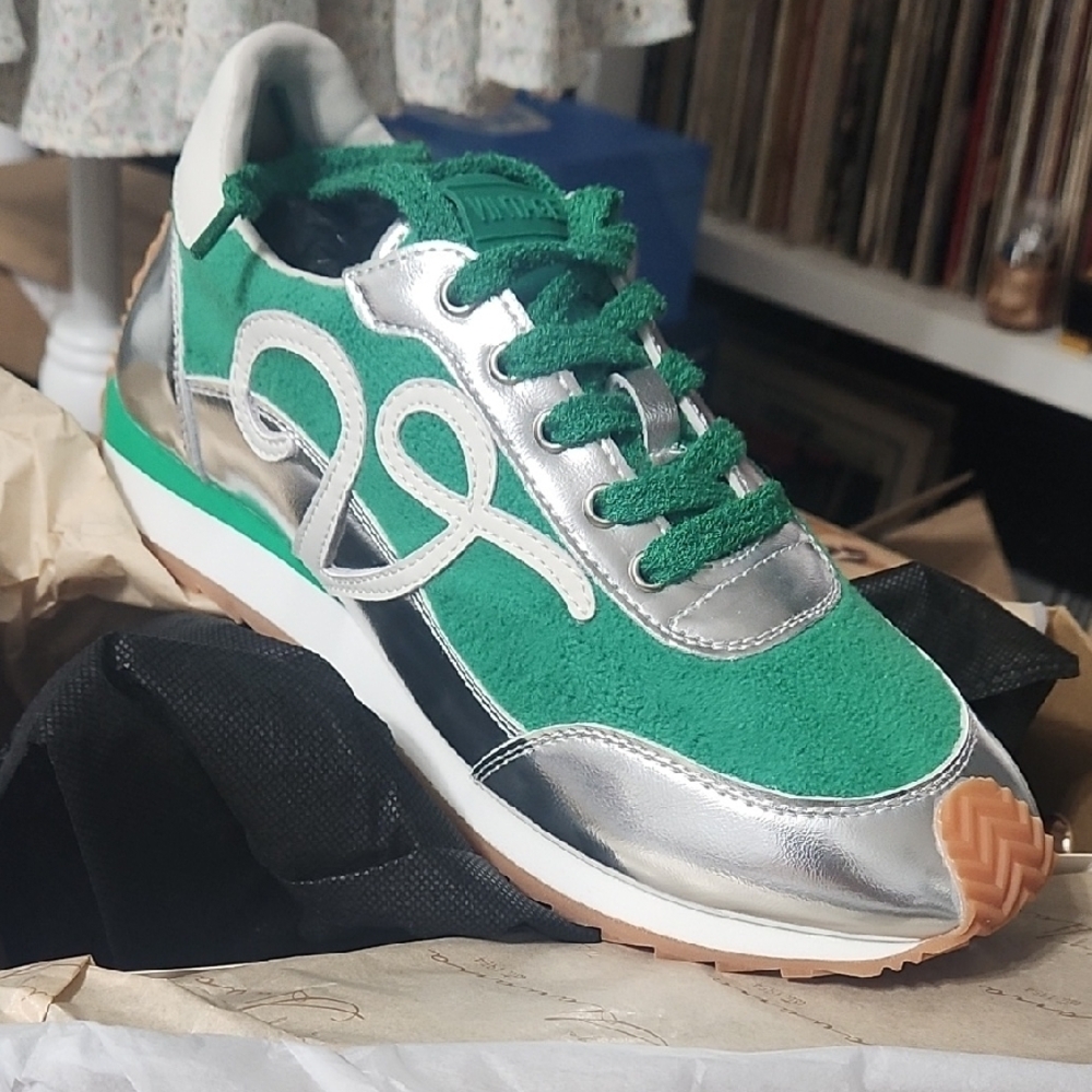 Green and Silver Women's Sneakers